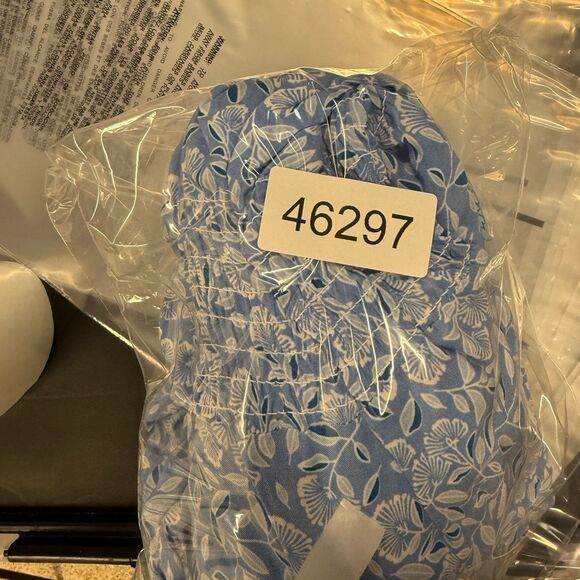 Seven Islands Dress Women L Large Blue Floral Maxi Long V-Neck Elastic Waist - Picture 6 of 6